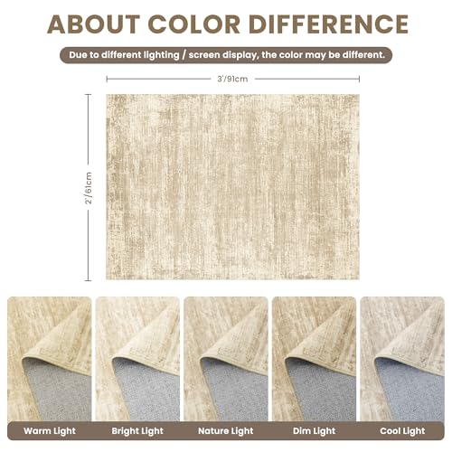 Washable 2x3 Area Rugs, Door Mat Abstract Rugs for Entrance Brown