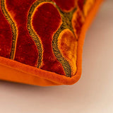 Yangest Orange Square Throw Pillow Cover Wavy Velvet Cushion Cover Modern Zippered Pillowcase for Sofa Couch Bedroom Living Room Chair, 18 x 18 Inch