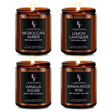 Scented Candles for Home Scented Aromatherapy Candles, 4 Pack 28 Oz Soy Wax Candle Gift Set Valentine's Day Gift for Women Men (Lavender/Vanilla//Sandalwood Rose/Moroccan Amber)