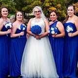 Higfra Artificial Flowers 25pcs Real Looking Royal Blue Foam Fake Roses with Stems for DIY Wedding Bouquets White Bridal Shower Centerpieces Arrangements Mothers Day Party Tables Decorations
