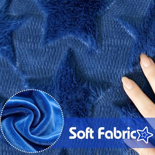 ONFAON 4th of July Pillow Covers 18x18 Set of 2 Blue Embroidery Star Independence Day Decorations Home of The Free Memorial Day Patriotic Throw Cushion Case for Home Sofa Couch