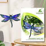 HONGLAND Metal Dragonfly Decor, Dragonfly Outdoor Wall Decor, Metal Wall Art, Wall Sculptures Gifts Hanging Decorations for Garden Yard Home-Blue 14 Inch