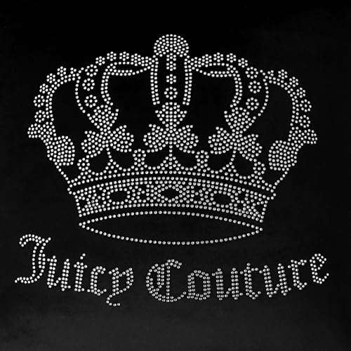 Juicy Couture Square 1-Piece Living Room and Bedroom Décor, Premium Throw Pillow, 20"x20", Black Rhinestone Crown