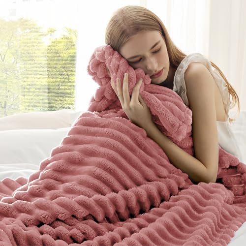 Bedsure Soft Throw Blanket for Couch Decor Gifts Dusty Pink 50"x70"