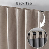 100% Blackout Curtains 84 inch Length 2 Panels Faux Linen Long Drapes for Bedroom Nursery Living Room Black Out Room Darkening Curtain Thermal Insulated Back Tab Rod Pocket(W52 x L84, Beige)