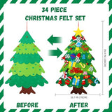 YCoisini Felt Christmas Tree for Toddlers, 3.2ft My First Christmas Tree for Kids, 34 Ornaments Wall Hanging DIY Xmas Decorationse with String Light (Batteries Not Included), Two-Tone Version