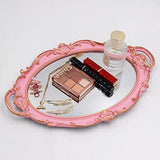 YCHMIR Vintage Small Mirror 14.5 x 10 inch Oval Pink Wall Mirror