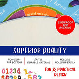 HEBE Kids Play Rug 4ft ABC Alphabet Numbers Shapes Educational Kid Area Rug Washable Baby Crawling Mat Non Slip Kid Play Mat Carpet for Girl Boy Bedroom Playroom