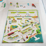 IVI Mini City 59" L x 39" W Educational Toddler Car Play Mat Rug for Bedroom, Kids Den, or Playroom