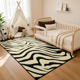 Zebra Entryway Rugs 3×5: Modern Washable Non-Slip Small Area Rug