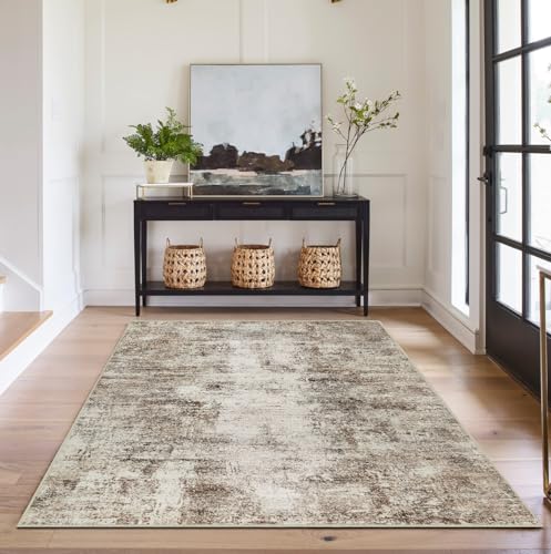 Modern Abstract 3x5 Area Rug, Machine Washable Non-Slip  Foldable Carpet