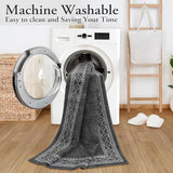 Lahome Modern Bordered Rug Runners for Hallways Non Slip, Ultra-Thin 2x6 Kitchen Runner Rugs Non Skid Washable, No Shedding Soft Hallway Runner Rug for Bedroom Entryway Laundry Room (2x6ft,Gray)