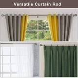 Brushed Nickel Curtain Rods for Window 36 to 72 Inch, Adjustable 1-Inch Thicken Single Drapery Rods, Telescoping, Decorative Round Finial