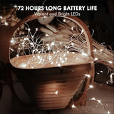 Bexdir 12 Pack Fairy Lights Battery Operated,7ft 20 LED Waterproof Silver Wire String Lights, Firefly Starry Lights for DIY Mason Jars Wedding Table Centerpieces Party & Bedroom Decor (Cool White)