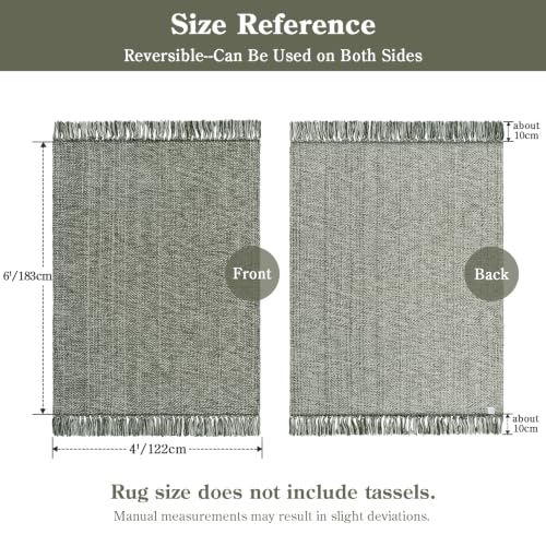 Collive Christmas Sage Green Bedroom Area Rug, Boho Rugs for Living Room