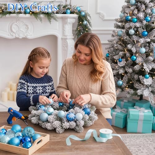 LOVEINUSA 100PCS Shatterproof Christmas Ornament Ball Set, Assorted Glitter Baubles for Tree Decorations and Wreaths