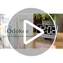 Odokee Digital Alarm Clocks for Bedrooms: Large Bold Number 5 Brightness Dimmer - Easy to Read Across The Room - 5 Alarm Sound 8 Night Light - Silver