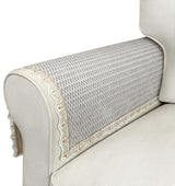 Couch Arm Covers, 2pcs Velvet Sofa Arm Covers, Couch Cover, Non-Slip Lace Armrest Covers, Headrest/Backrest Cover, Seat Covers, Slipcovers for Armchair Loveseat Recliner Furniture(24"×20", Light Gray)