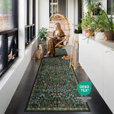 2x6 Washable Runner Rug Green Boho Floral for Hallway Kitchen Bedroom