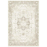 LIVELYGLOW 5x7 Retro Vintage Area Rug, Non-Slip Carpet, Beige Vintage