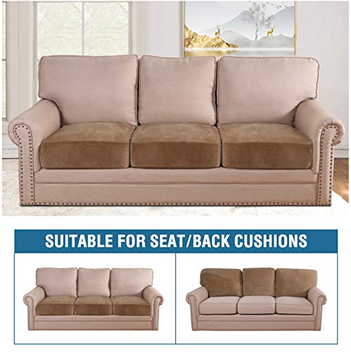 H.VERSAILTEX 3 Piece Sofa Cushion Covers Bundle Armless Futon Cover, Camel