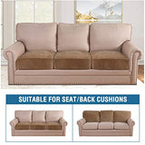 H.VERSAILTEX 3 Piece Sofa Cushion Covers Bundle Armless Futon Cover, Camel