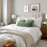 MIULEE Faux Fur Decorative Throw Pillow Covers 18x18 Inch Set of 2, Modern Spring Home Decor Soft Plush Couch Pillows Cozy Fluffy Cushion Covers for Sofa Bed Sage Green