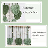 MSFENG Wall Hanging Decor Leaves Tapestry Boho Wall Decor Woven Feather Handmade Yarn Tassels Woven Wall Art Decorations for Nursery, Bedroom, Living Room, Apartment Home Backdrop (LightGreen)