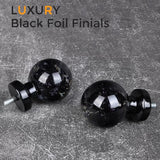 Black Curtain Rods for Windows 28 to 48 Inch, 1'' Heavy Duty Adjustable Drapery Rod with Unique Crystal Ball Finials, Modern Decorative Curtain Rod,Size; 30-60''