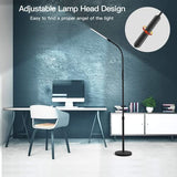 Led Floor Lamp,Modern Reading Adjustable Standing Height 4 Colors and Stepless Brightness Work Lamp for Living Room Bedroom Reading, Black