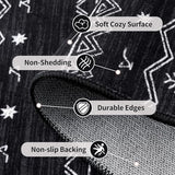 SERISSA Hallway Runner Rug, 2x10 Washable Non-Slip Black and White Runners for Hallways, Soft Low-Pile Boho Geometric Indoor Long Carpet for Kitchen Entryway Laundry Bedroom Bathroom