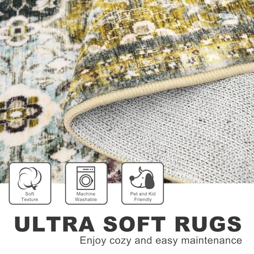 2x8 Washable Runner Rug, Nonslip Soft Area Rug for Hallway Kitchen