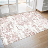 3x5 Runner Rug, Abstract Washable Hallway Rugs, Pink
