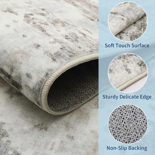 GarveeHome Large Area Rugs 9x12 for Living Room, Neutral Abstract Washable Rug Modern Non Slip Floor Mat Carpet Indoor Beige Accent Rug for Bedroom Dining Room Playroom Nursery Home Decor