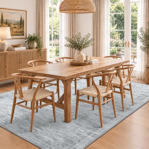 Area Rugs for Living Room 6x9 Large Washable Non-Slip Vintage Grey