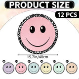 12Pcs Smiley Face Carpet Circle Seats for Classroom Decor 16 Inch Non Slip Floor Cushions Smiley Composition Notebook Classroom Rug Round Floor Mat for Preschool Kindergarten Reading Playing Area