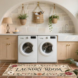 Laundry Room Rug 20"x47" – Low-Profile Boho Non-Slip Runner Rug with TPE Backing, Durable Washable Soft Laundry Mat, Comfortable Floor Mat for Laundry Room Organization, Fits Washer Front, Kitchen Mat