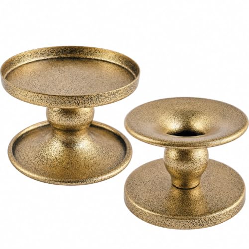 Reversible Vintage Candle Holders Set of 2 for Pillar & Taper Candles