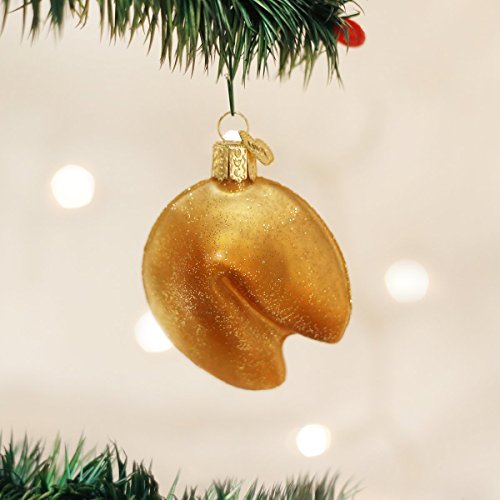 Old World Christmas Fortune Cookie Glass Blown Ornament for Christmas Tree, Handcrafted Holiday Decoration, Chinese Collection