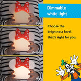 Disney Minnie Mouse Squishy Light, Color Changing, Night Light for Kids, USB Lamp, Battery Operated, Dimmable, Ideal for Bedroom, Playroom, Living Room, and More, 66945