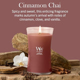WoodWick Cinnamon Chai Scented Candle, Crackling Wick, 21.5oz