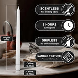 4 Pack White Taper Candles丨Taper Candles 10 Inch Dripless丨Unscented & Smokeless Candlesticks Bulk丨7-8 Hours Long Burning Tall Candles丨Ideal for Christmas Weddings Parties Dinner