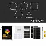 Portable Blackout Window Cover, Upgraded 79"x57" Blackout Curtains No Drill Cuttable DIY Self-Adhesive Hook Loop Tapes, Travel Reusable Blinds/Shades for Bedroom 2m