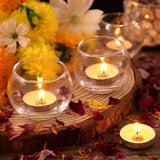 Clear Votive Candle Holders Set of 12, Round Glass Votives 2''×2''