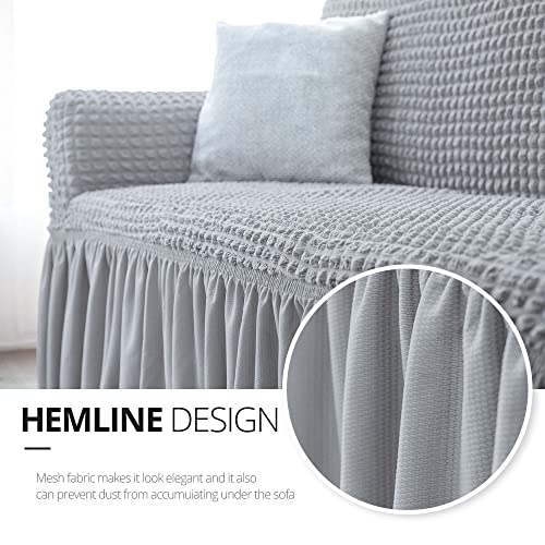 NICEEC Grey Loveseat Covers and Couch Cover Bundle