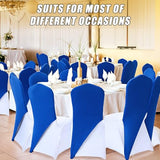Mindsoft Chair Cap Covers Spandex Chair Hood Sash Hat Bands Folding Stretch Elastic Cover for Wedding Holidays Banquet Party Celebration (Blue,20 Pcs)