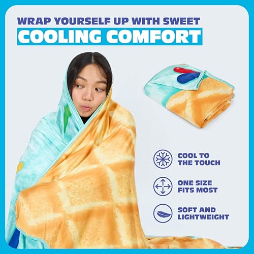 Cozy Concepts Ice Cream Cooling Blanket – Soft Lightweight Throw for Summer Comfort, Cool Vacation Gifts, Cute Ice Cream Design for Cool Days & Nights