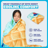 Cozy Concepts Ice Cream Cooling Blanket – Soft Lightweight Throw for Summer Comfort, Cool Vacation Gifts, Cute Ice Cream Design for Cool Days & Nights