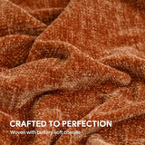 RECYCO Chenille Throw Blanket for Couch, 60"x80", Rust