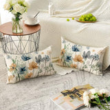 AVOIN colorlife Poppy Chinoiserie Flowers Pillow Covers 12x20 Inch Set of 2